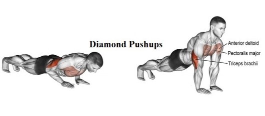 4º Triceps Diamond push up